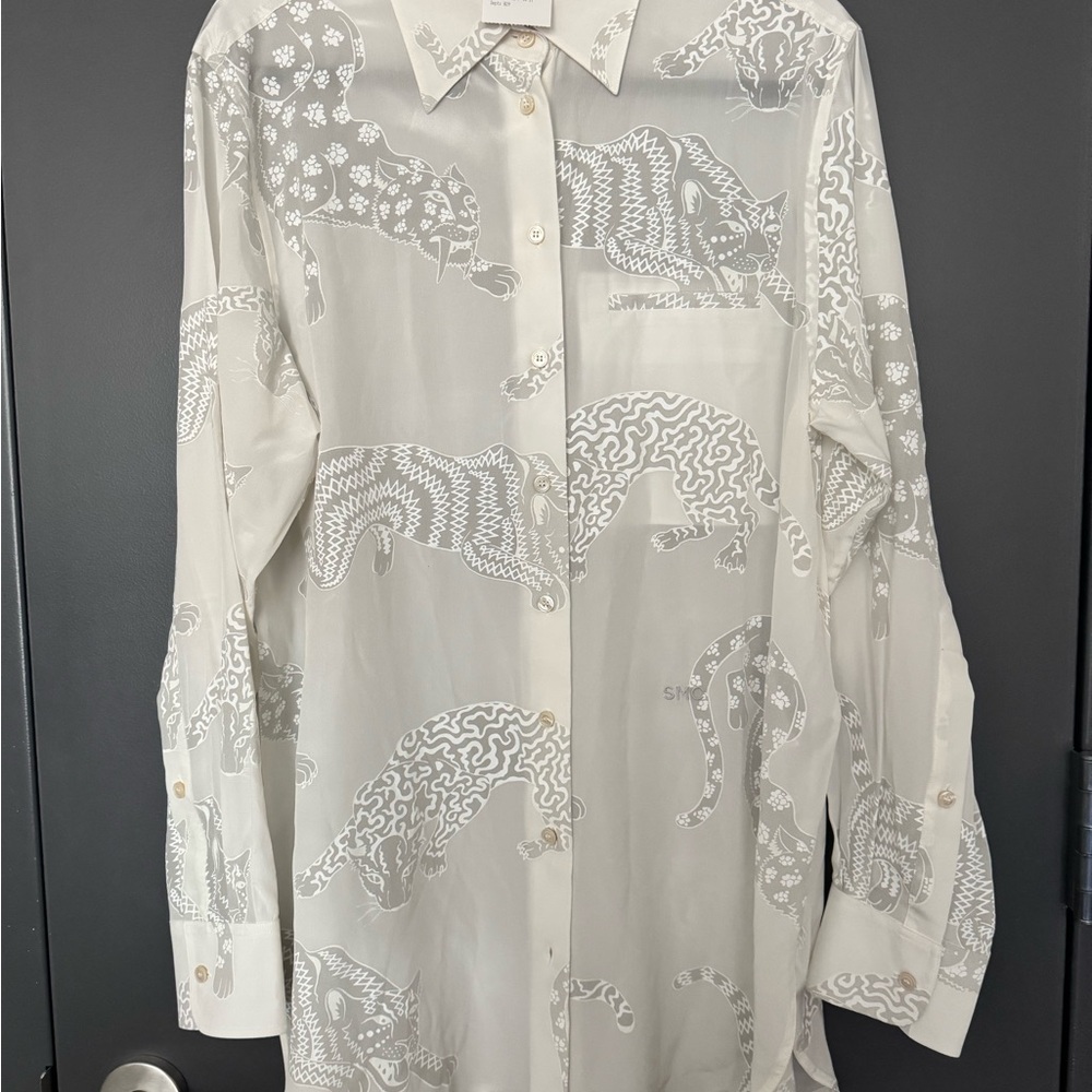 NWT Stella McCartney White Printed Button-Up Shirt